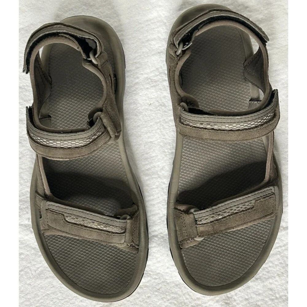 Teva Hudson Bungee Cord Sandals Men's Size 10 Brown Suede Hiking Strappy 1002433